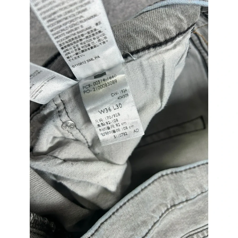Levis 514 Denim Jeans Mens 36x30 Fits 36x29 Gray Straight Leg Casual Pants